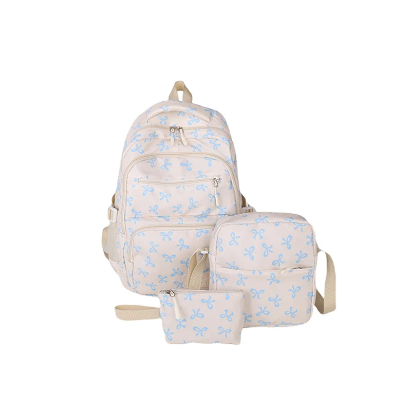 Bow Backpack with Crossbody Bag and Small Purse
