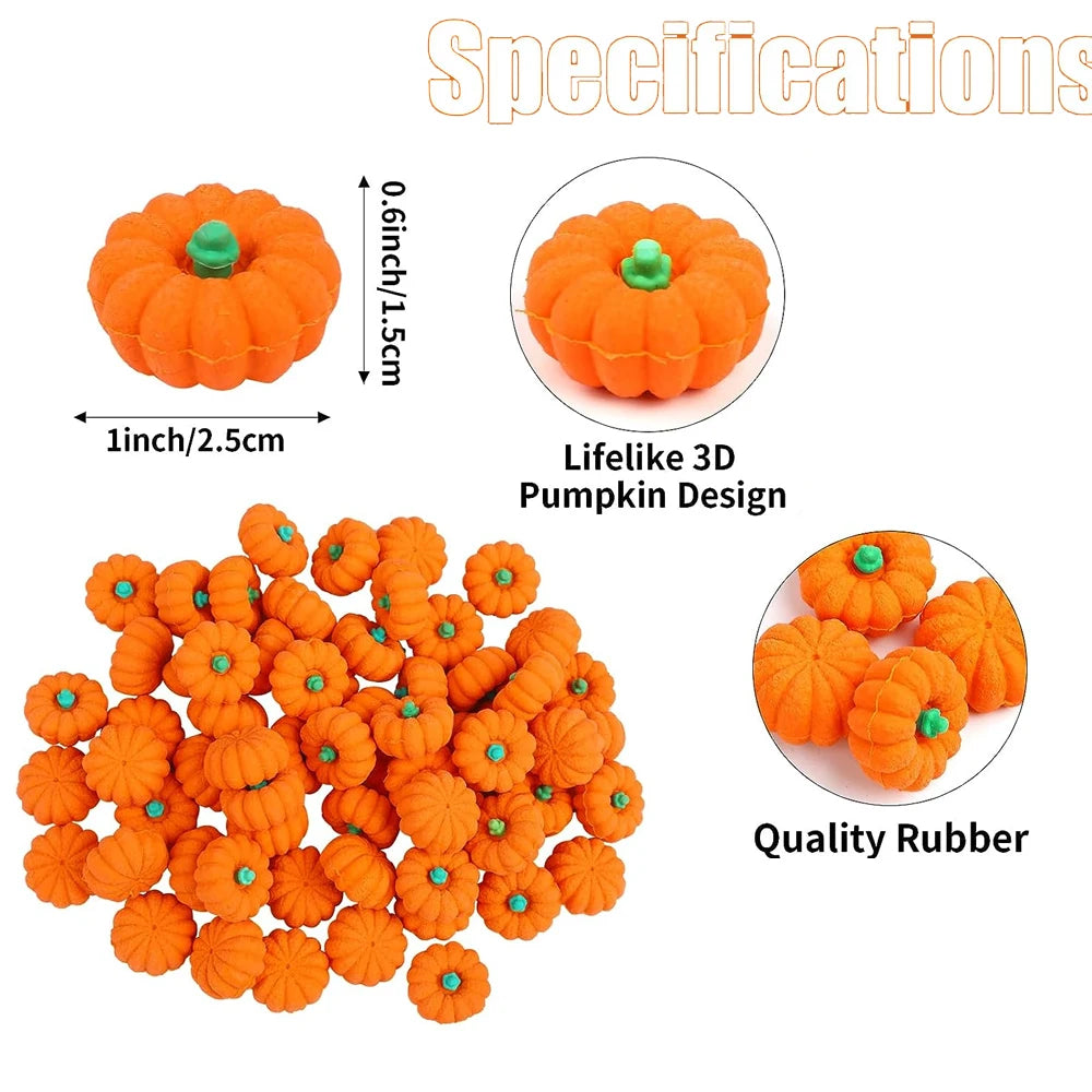 6 Pumpkin Erasers