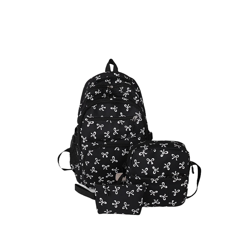 Bow Backpack with Crossbody Bag and Small Purse