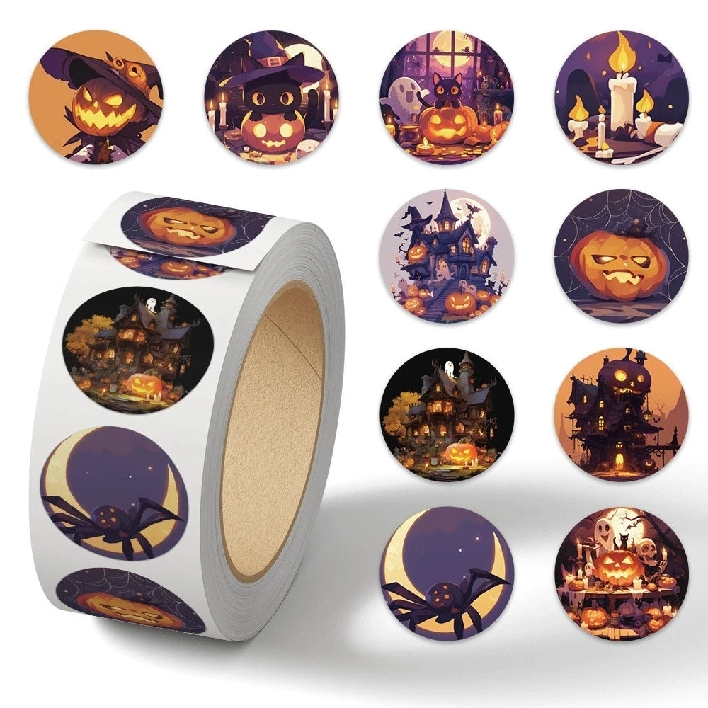 500PCS Pink Halloween Stickers