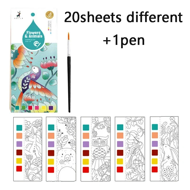 Portable Children Watercolour Painting Book