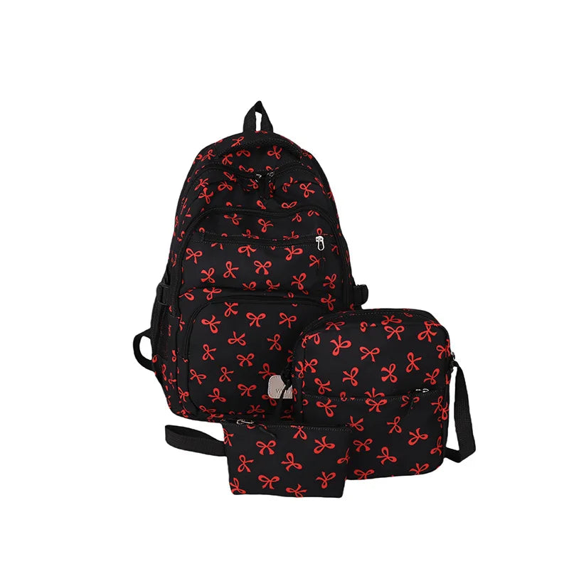 Bow Backpack with Crossbody Bag and Small Purse