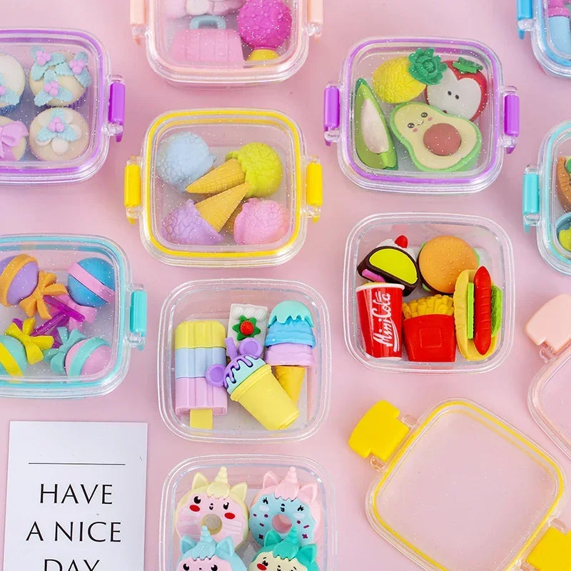 Cute Box Dessert Eraser Set