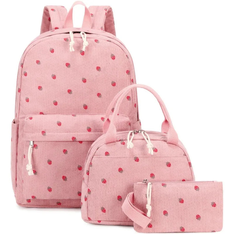Backpack Strawberry Multi-function Schoolbag