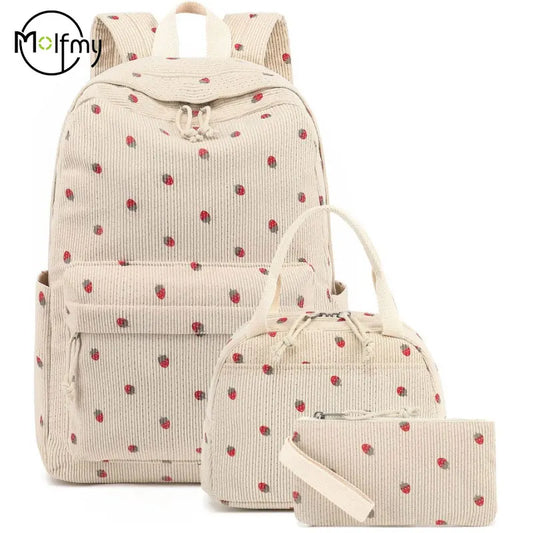 Backpack Strawberry Multi-function Schoolbag