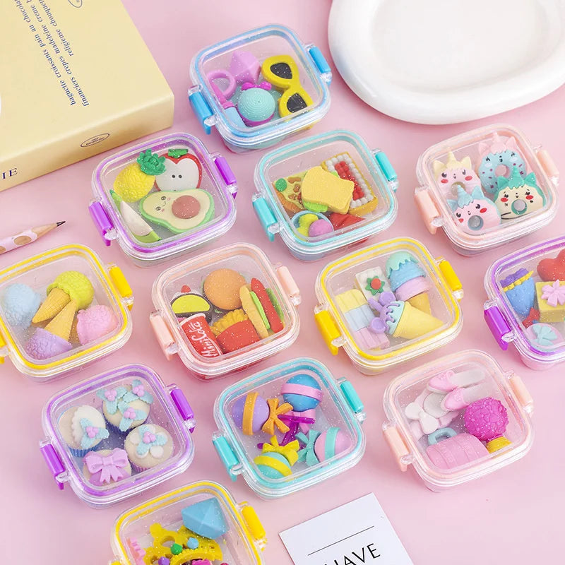 Cute Box Dessert Eraser Set