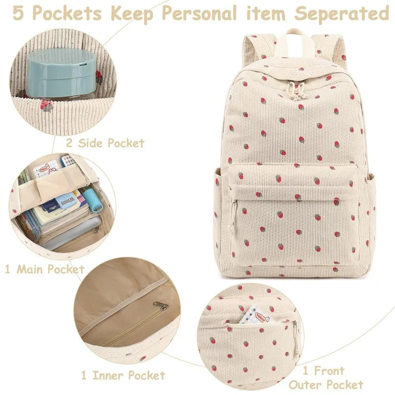 Backpack Strawberry Multi-function Schoolbag