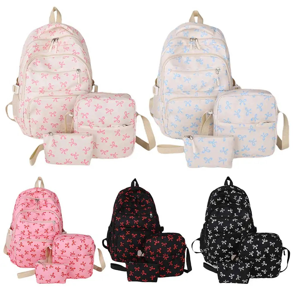 Bow Backpack with Crossbody Bag and Small Purse