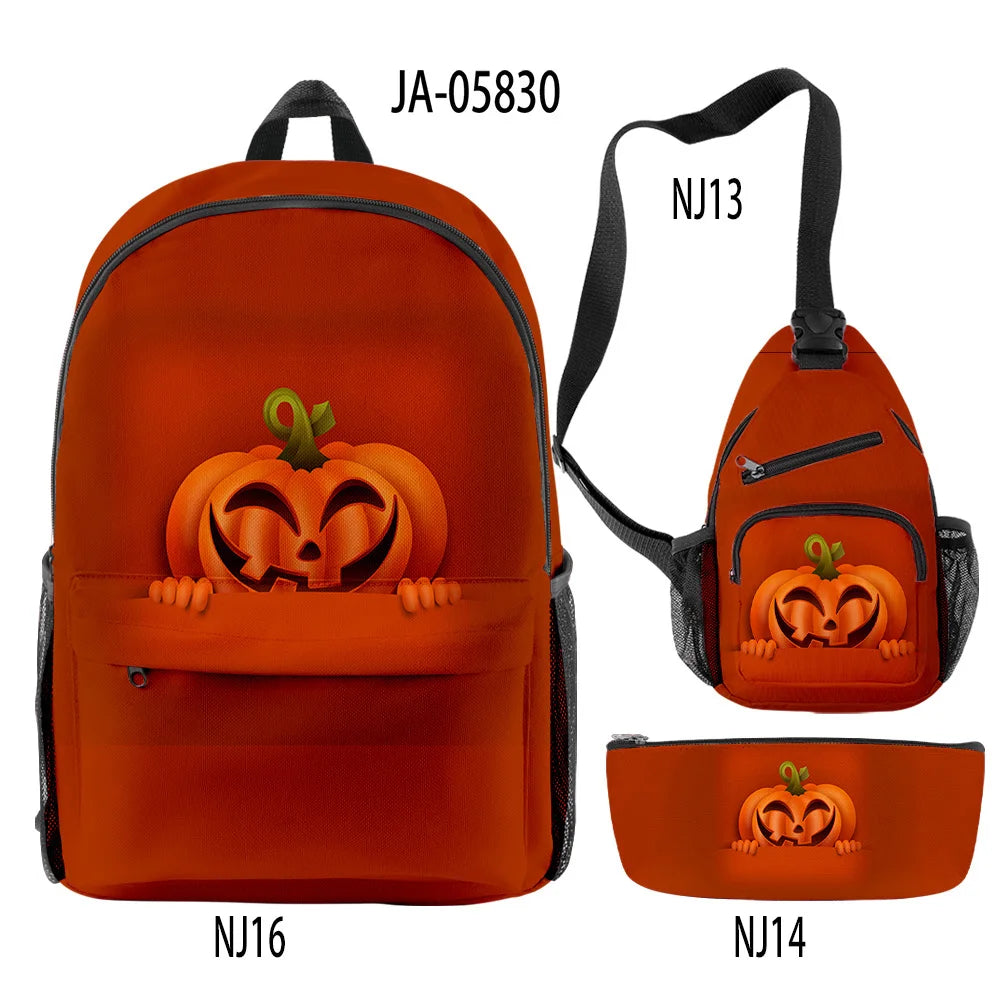 Funny Halloween 3pcs/Set Backpack