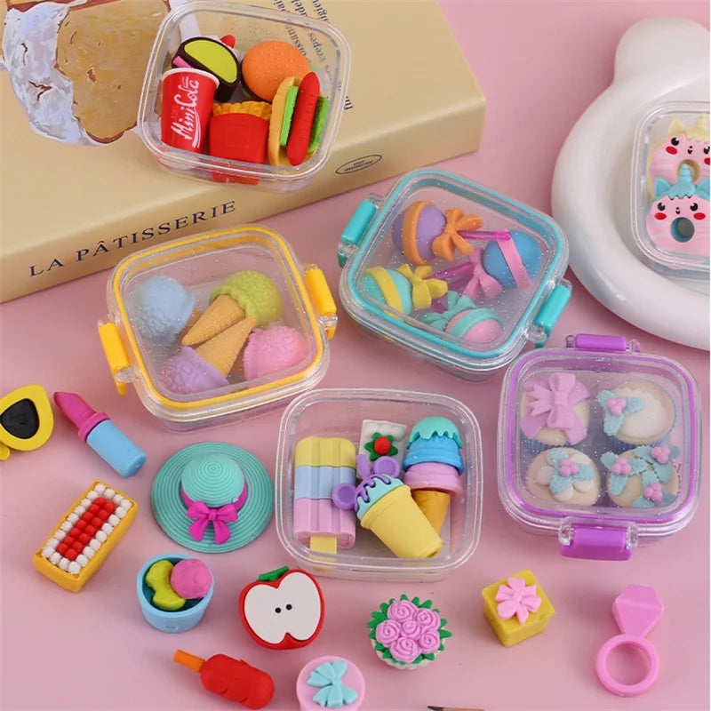 Cute Box Dessert Eraser Set
