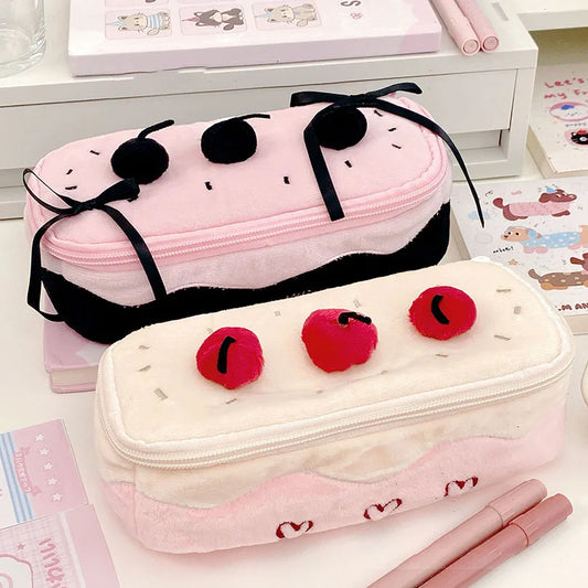 Cherry Cake Plush Pencil Case