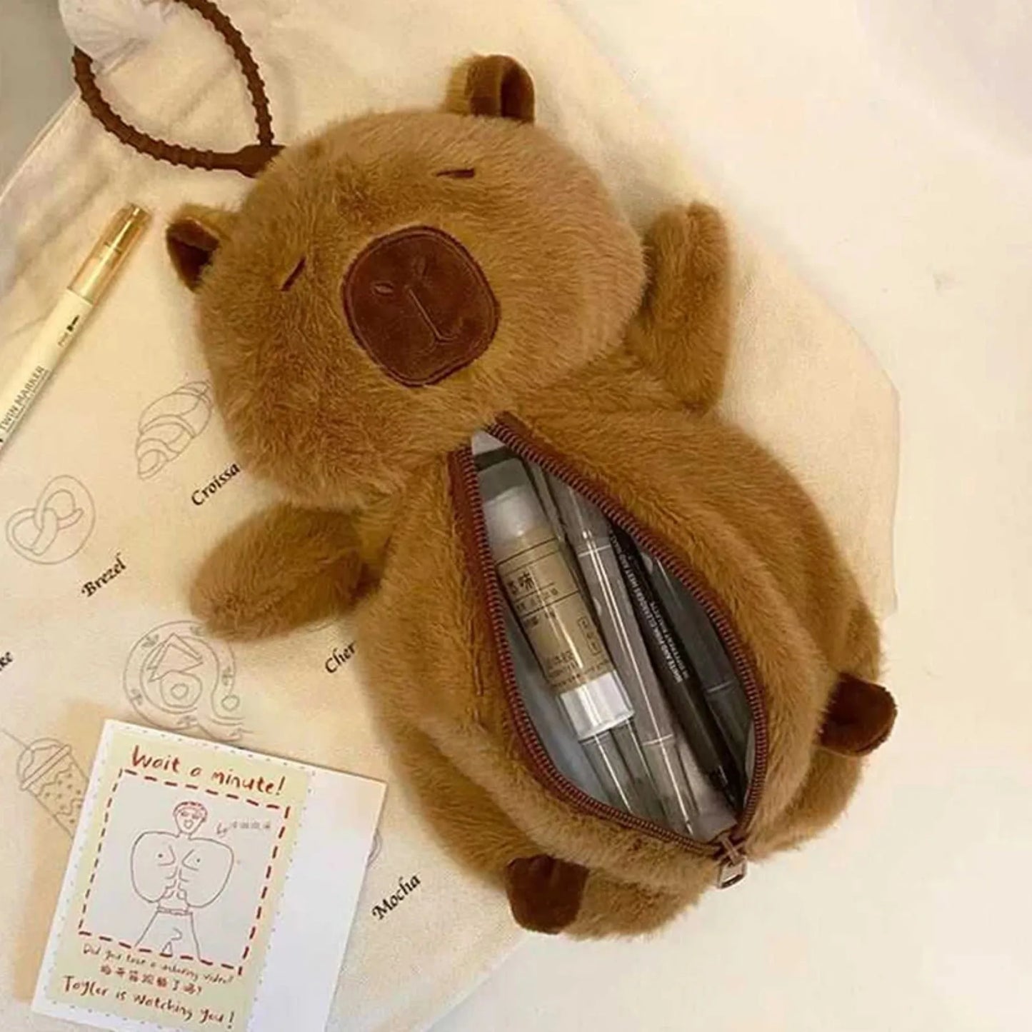 Creative Plush Capybara Pencil Case
