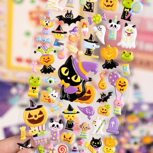 4 pcs Funny Halloween 3D Puffy Stickers
