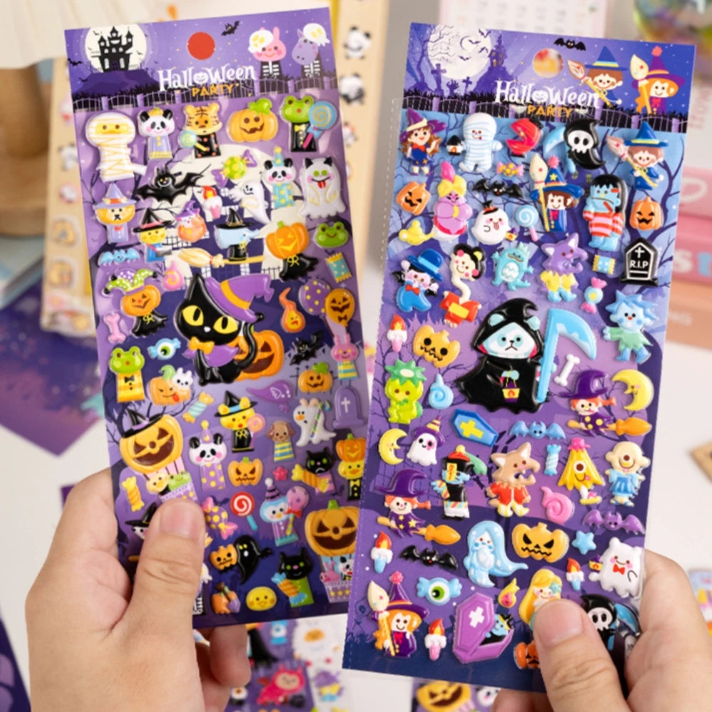 4 pcs Funny Halloween 3D Puffy Stickers