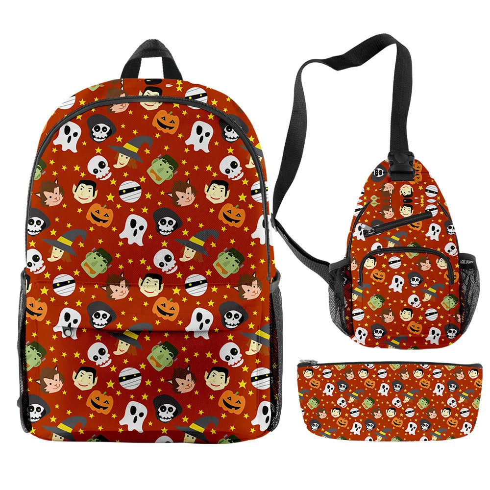 Funny Halloween 3pcs/Set Backpack