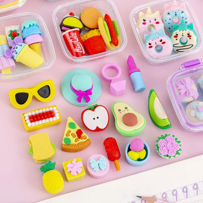 Cute Box Dessert Eraser Set