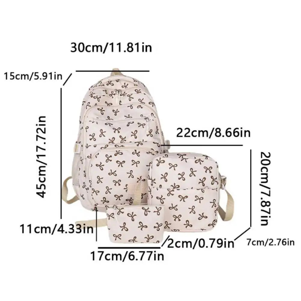 Bow Backpack with Crossbody Bag and Small Purse