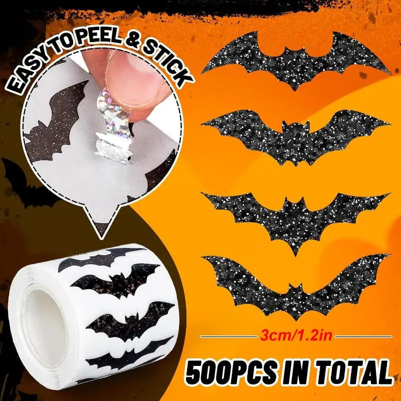 500pcs Halloween Bat Stickers