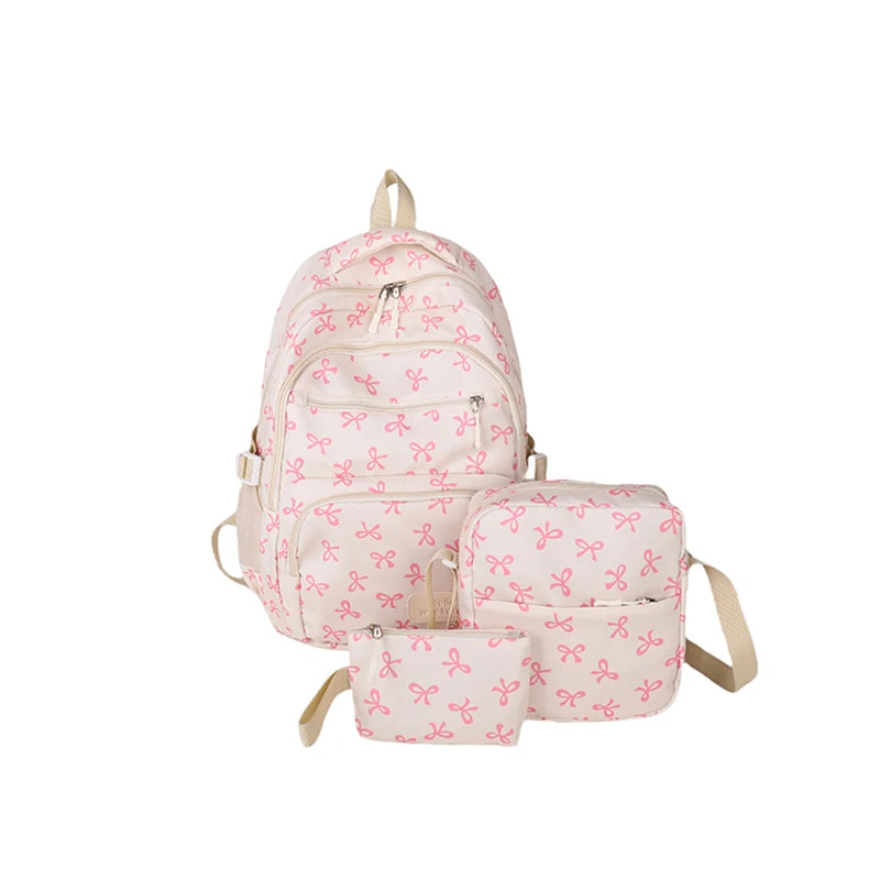 Bow Backpack with Crossbody Bag and Small Purse