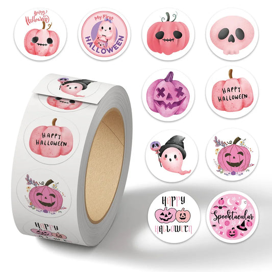 500PCS Pink Halloween Stickers