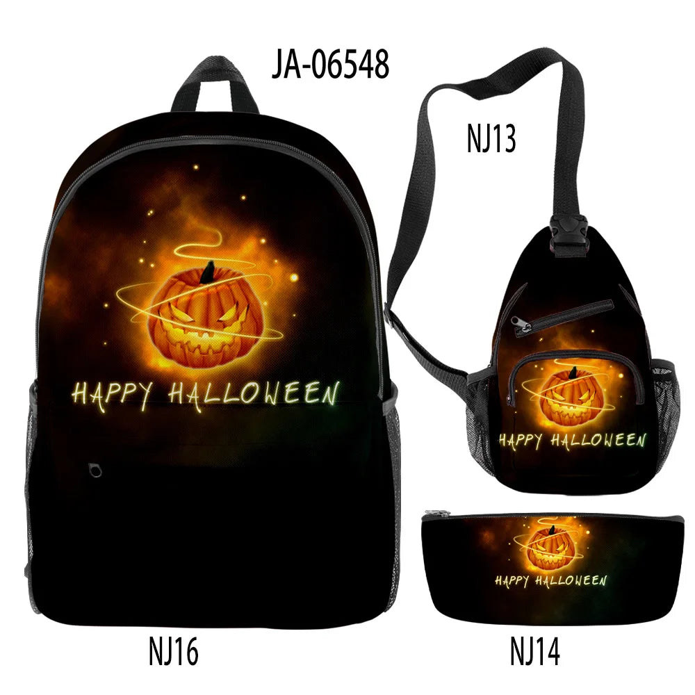 Funny Halloween 3pcs/Set Backpack
