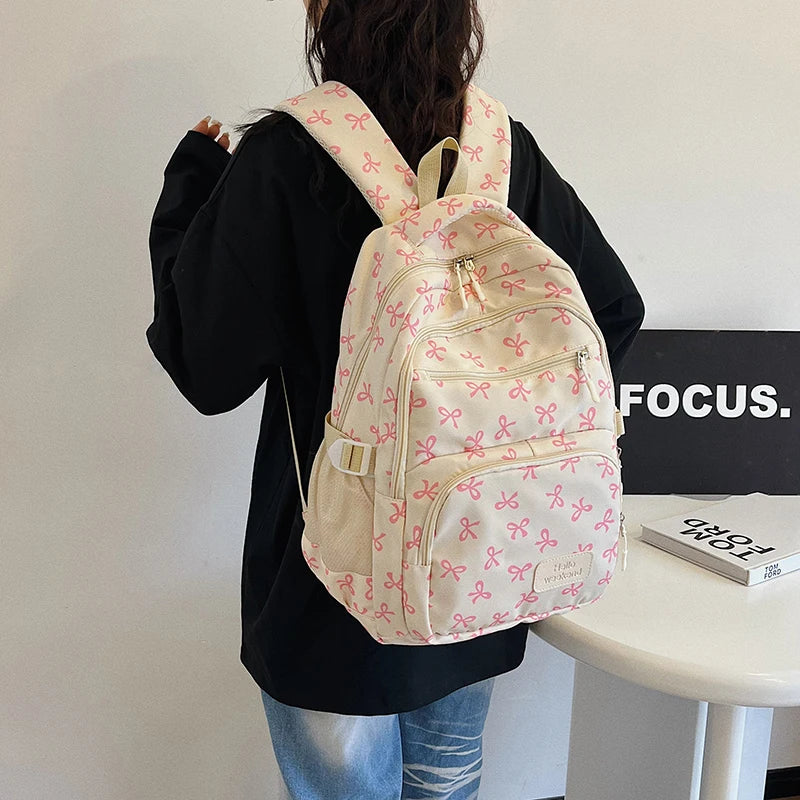 Bow Backpack with Crossbody Bag and Small Purse