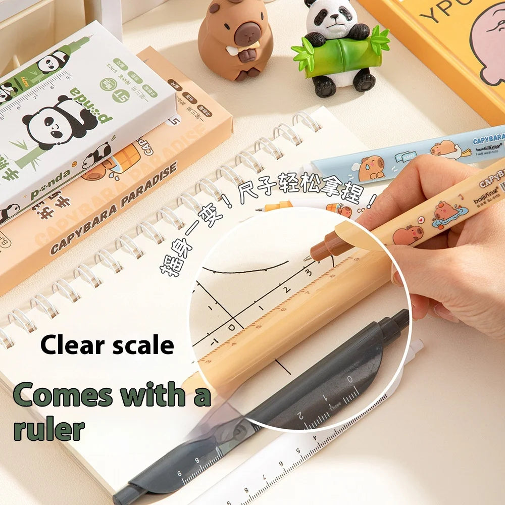 Cute Gel Pen Multifunction Bookmark Ruler Capybara