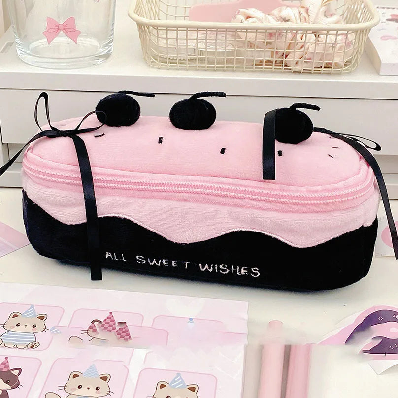 Cherry Cake Plush Pencil Case