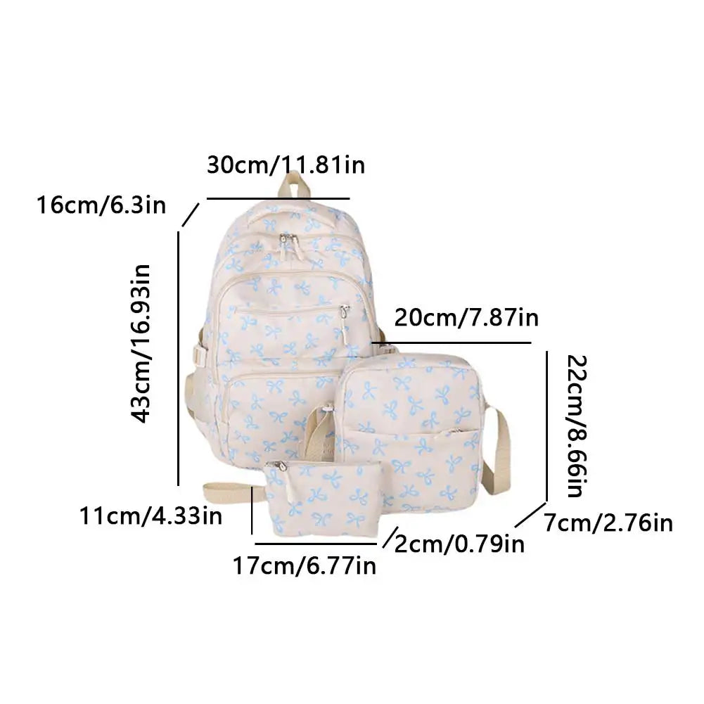 Bow Backpack with Crossbody Bag and Small Purse