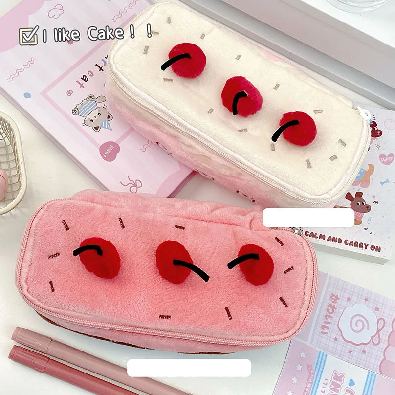 Cherry Cake Plush Pencil Case