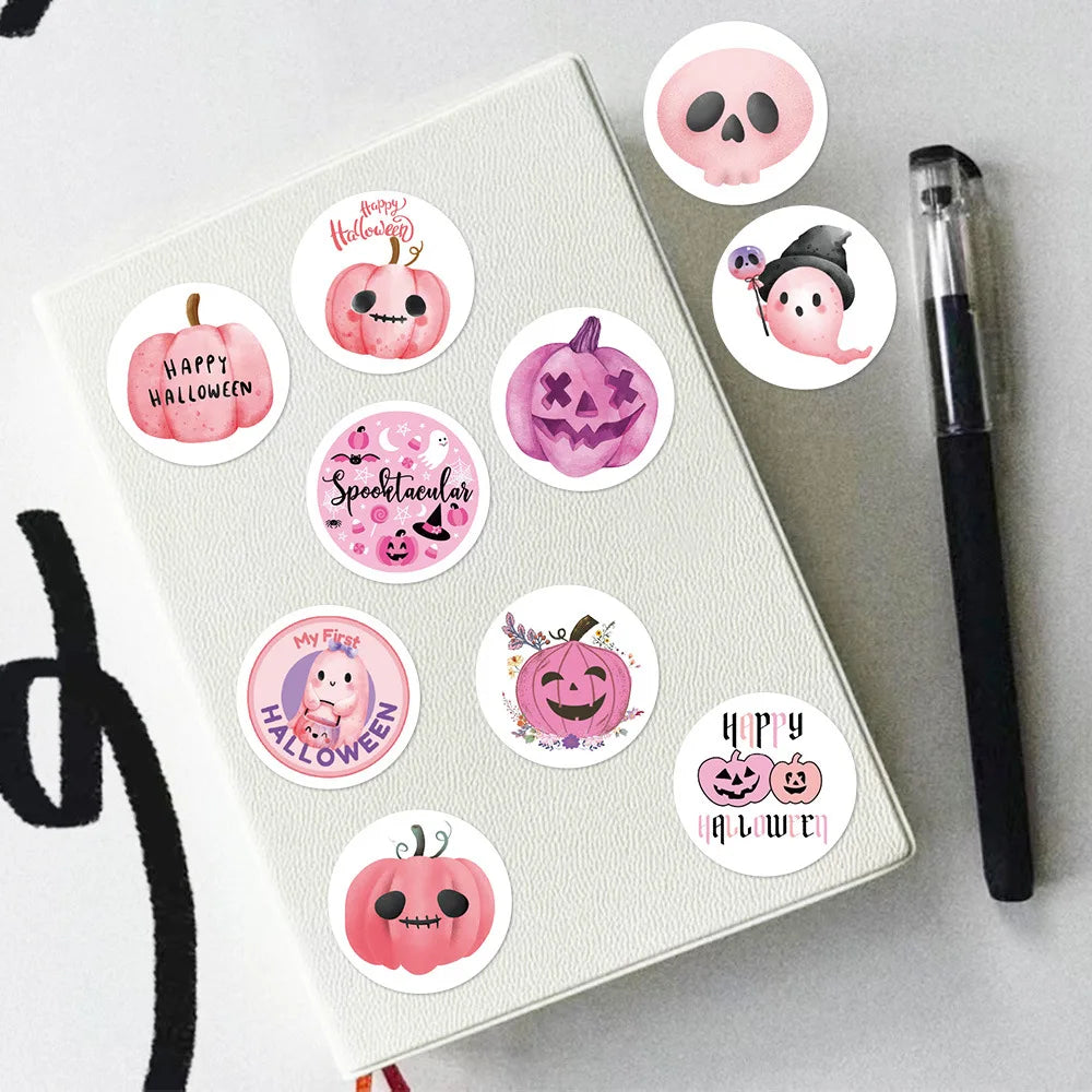500PCS Pink Halloween Stickers