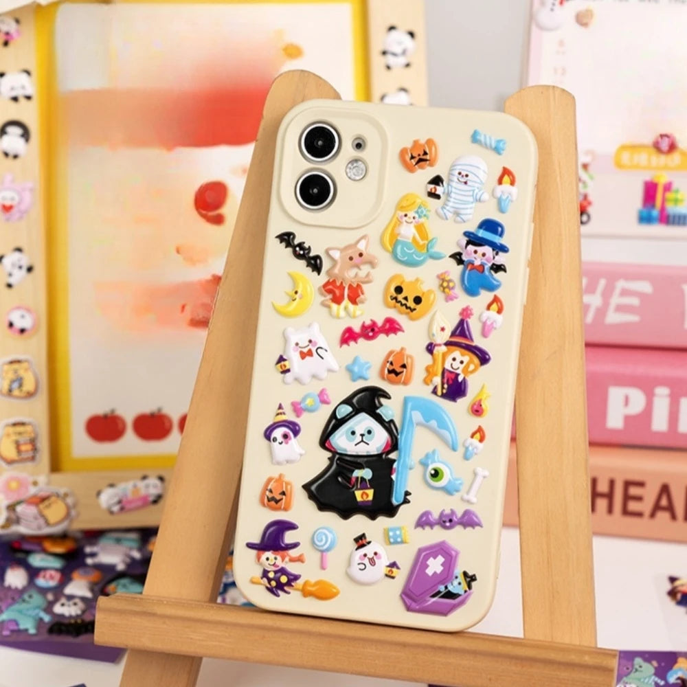 4 pcs Funny Halloween 3D Puffy Stickers