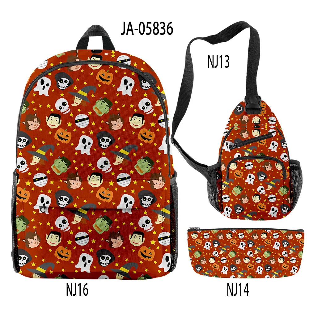 Funny Halloween 3pcs/Set Backpack
