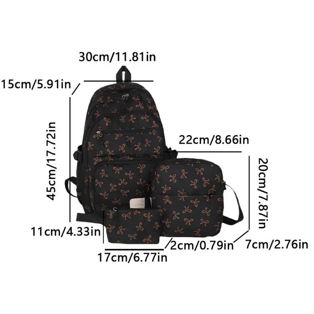 Bow Backpack with Crossbody Bag and Small Purse