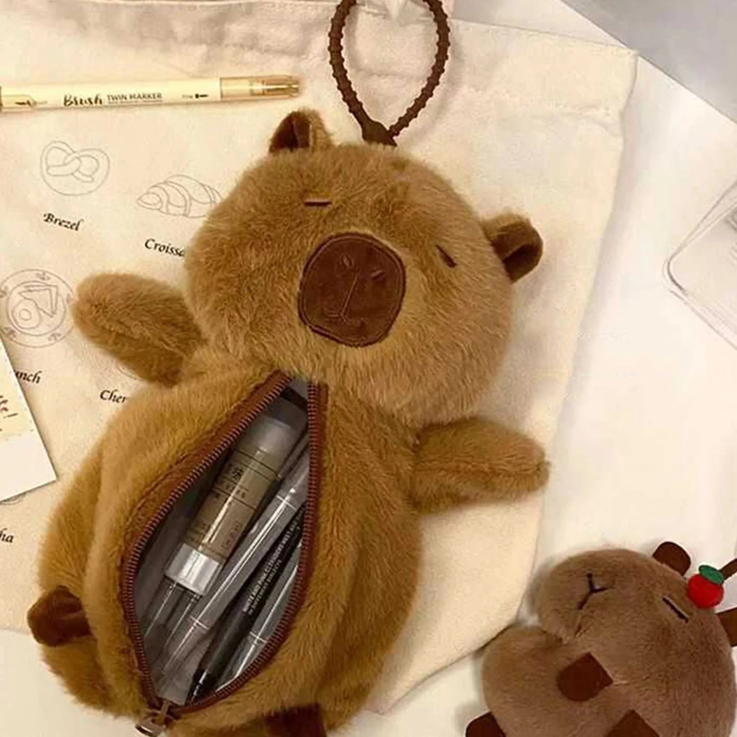 Creative Plush Capybara Pencil Case